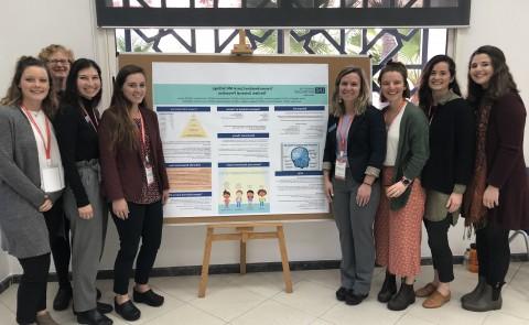 UNE occupational therapy students present at a recent conference at the University's Tangier, Morocco campus